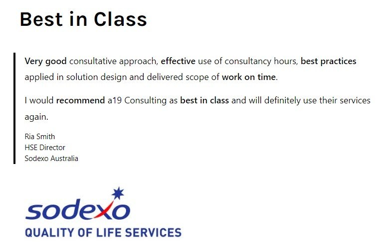 ITSM Testimonial from Sodexo HSE Australia
